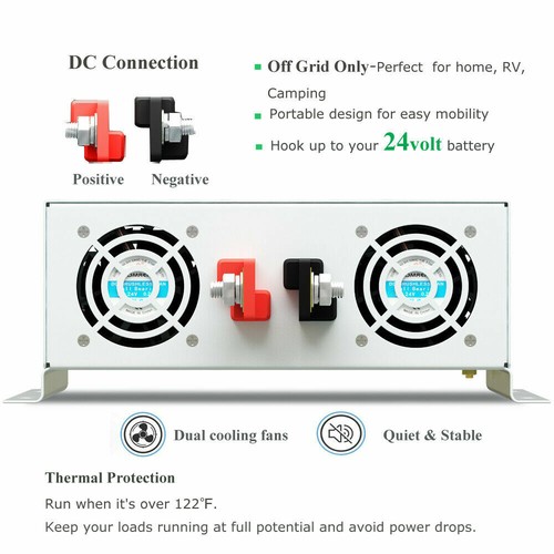 2500W Pure Sine Wave Power Inverter 12/24V DC to 120/220V AC Home Solar Inverter - 第 8/12 張圖片