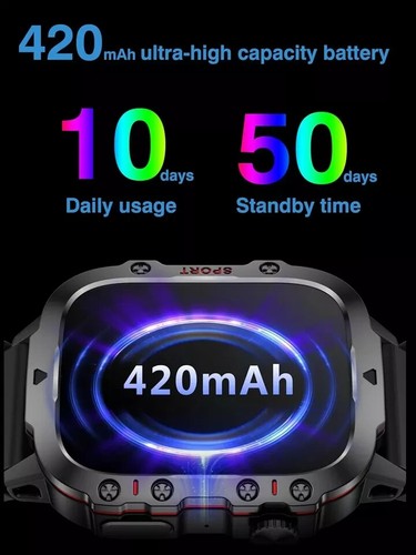 Military Tactical Smart Watches for Men, VISOOP 1.96" Big Screen Rugged Smart... - Picture 9 of 9