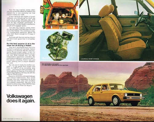 1978 Volkswagen VW RABBIT Brochure: Diesel +................ - Picture 2 of 3
