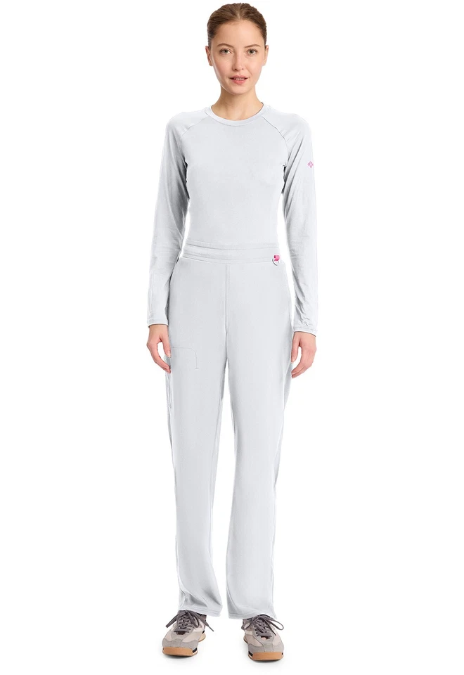 Calça Pull-on Feminina Med Couture Scrub Perna Reta MC103 WHIH Branca Frete Grátis - Imagem 2 de 4