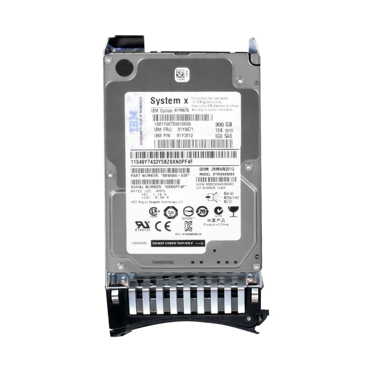 Hard Drive IBM 49Y2052 49Y2051 ST9600205SS 600GB 64MB