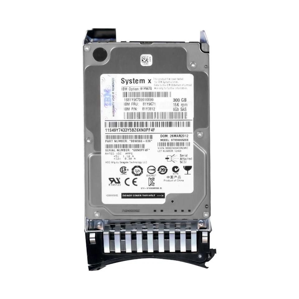 Hard IBM 49Y2052 49Y2051 ST9600205SS 600GB 64MB 10000U/Min SAS-2 2.5 " Inch - Image 3 of 3