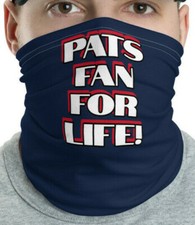 Neck Gaiter: PATS Fan For Life custom Face Mask. PATRIOTIS Protection w style 
