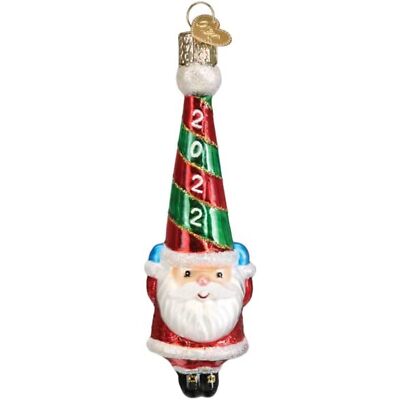 Old World Christmas Glass Ornament, 2022 Happy Santa (With OWC Gift Box)