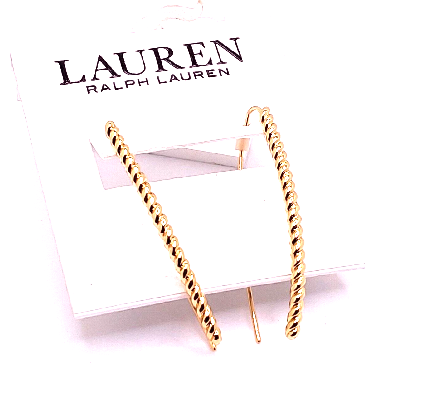 Ralph Lauren Gold Twisted Threader Dangle Drop Earrings