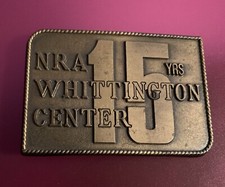 Vtg National Rifle Association Whittington Center 15 Year Gun Nra Belt Buckle