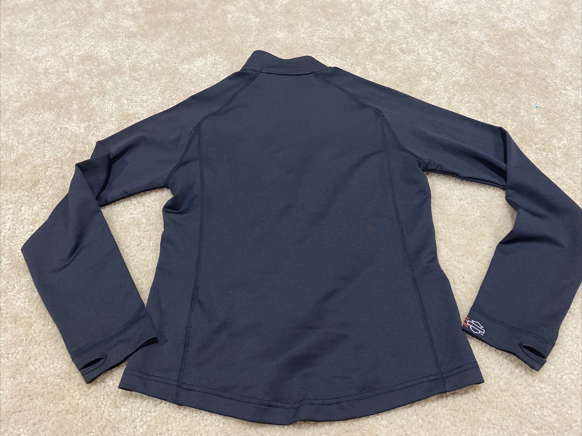 にょい Harley-Davidson Black Womens quarter 1/4 Zip Pullover Shirt medium