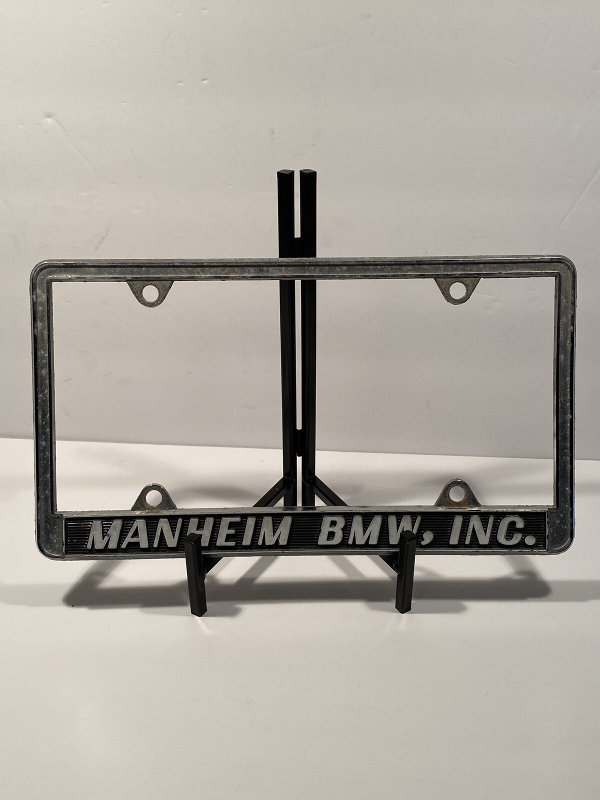 Vintage BMW License Plate Frame MANHEIM PA Dealer METAL Antique Part