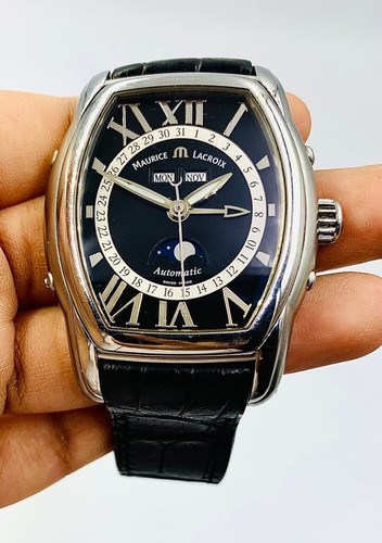 maurice lacroix mp6439 moon phase rare luxury automatic swiss men watch 42mm - Picture 10 of 12