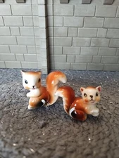 Vintage Bone China Chipmunks Miniature FIGURINES - Pair 