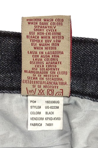 Universal Genius Jeans Straight Leg Mid Rise Embroidered Black Mens 34x32 - Picture 8 of 9