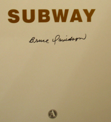 SIGNED Bruce Davidson SUBWAY New York City St Ann's 2003 ED