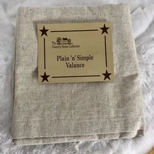 Country House Collection Plain n Simple Valance 72" x 14" Homespun Cotton Beige