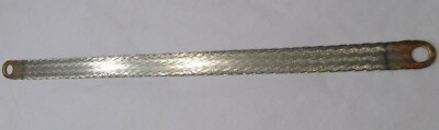 FLAT BRAIDED GROUND STRAP 12'' x 5/8'' TINNED COPPER CABLE 5/16'' 1/4'' POST HOLE