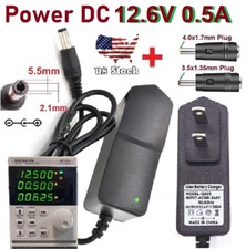 Tested 12.6V 0.5A AC Adapter DC Power Supply Charger Cord 5.5x2.1mm with 2 Plug