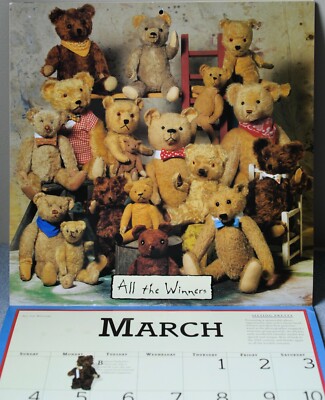teddy-bear-calendar-bialosky-friends-2001-workman-publishing-new-york-sealed-ebay
