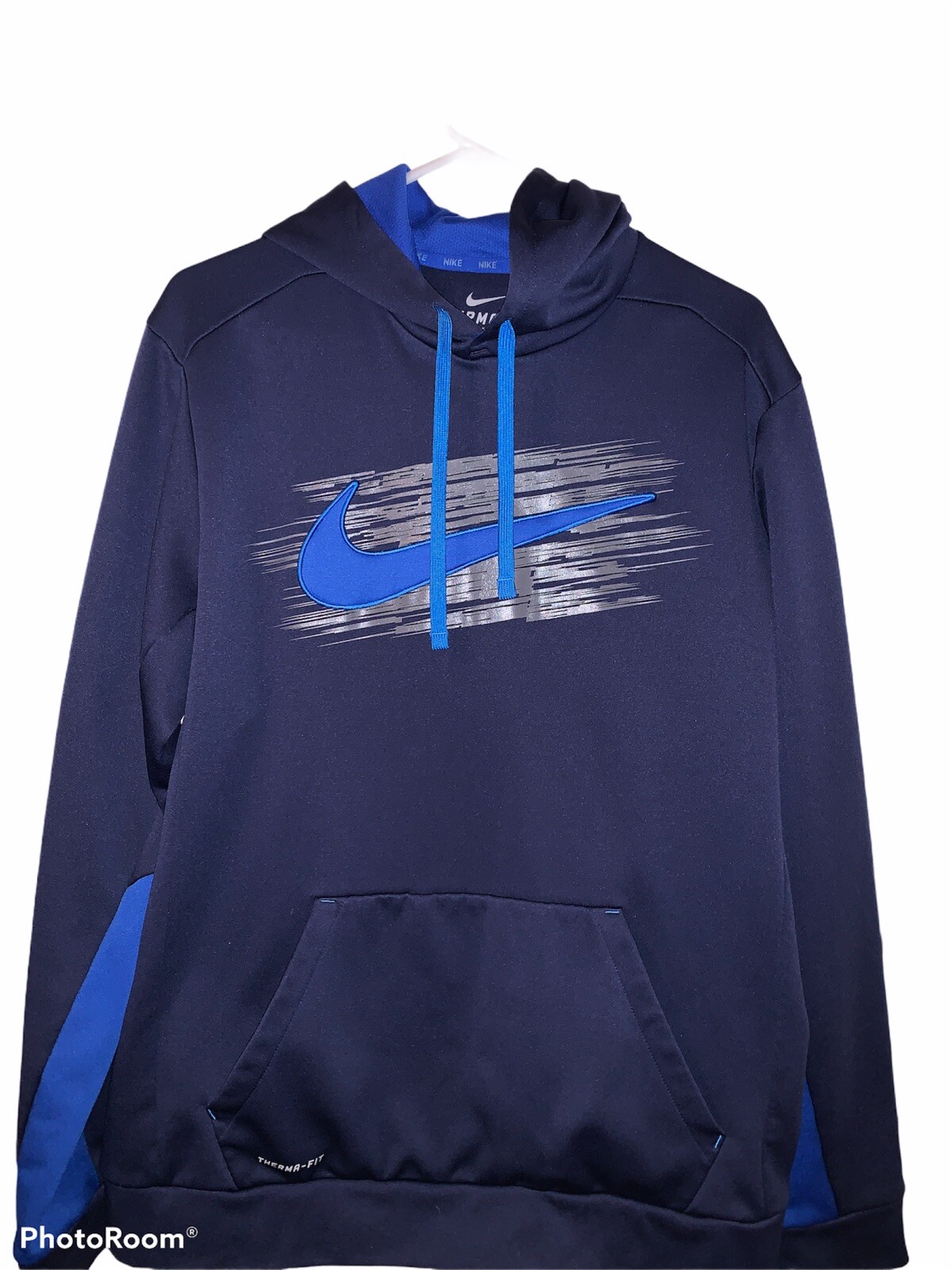 Mens Nike Therma-Fit Navy Blue Hoodie 
