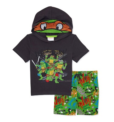 Teenage Mutant Ninja Turtle Boy Hoodie T Shirt Short Set Outfit Costume Toddler