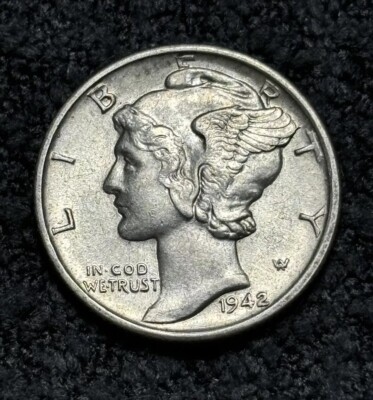 1942-S Mercury Dime AU   Sharp Details   Choice Early Silver