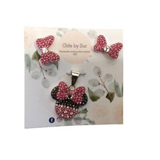 NWT 3 piece Silver Minnie Disney Jewelry set