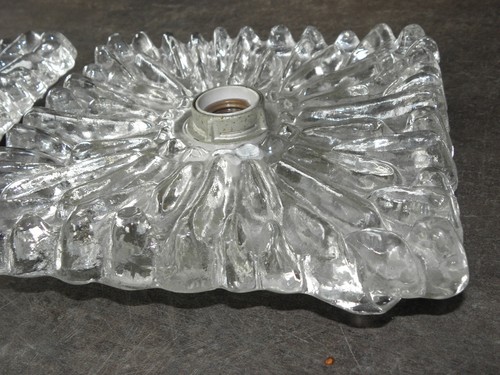KAISER wall light ice glass SCONCES Vintage PAIR Kalmar space age atomique - 第 5/12 張圖片