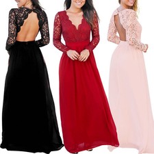 Women Long Dress Lace Nude Back Ceremony Dress Stylish New DL-2148