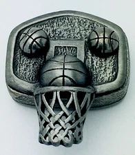 Basketball Brooch Pin Necklace Earrings & Jewelry Box Set *Pewter* by Torino New