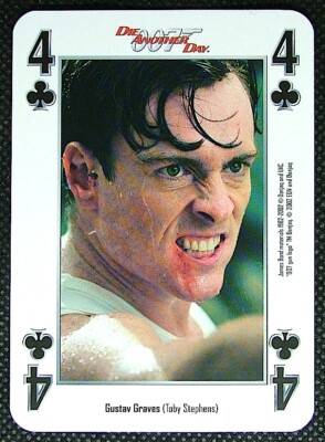 1 x Spielkarte 007 Die Another Day Toby Stephens 4 of Clubs