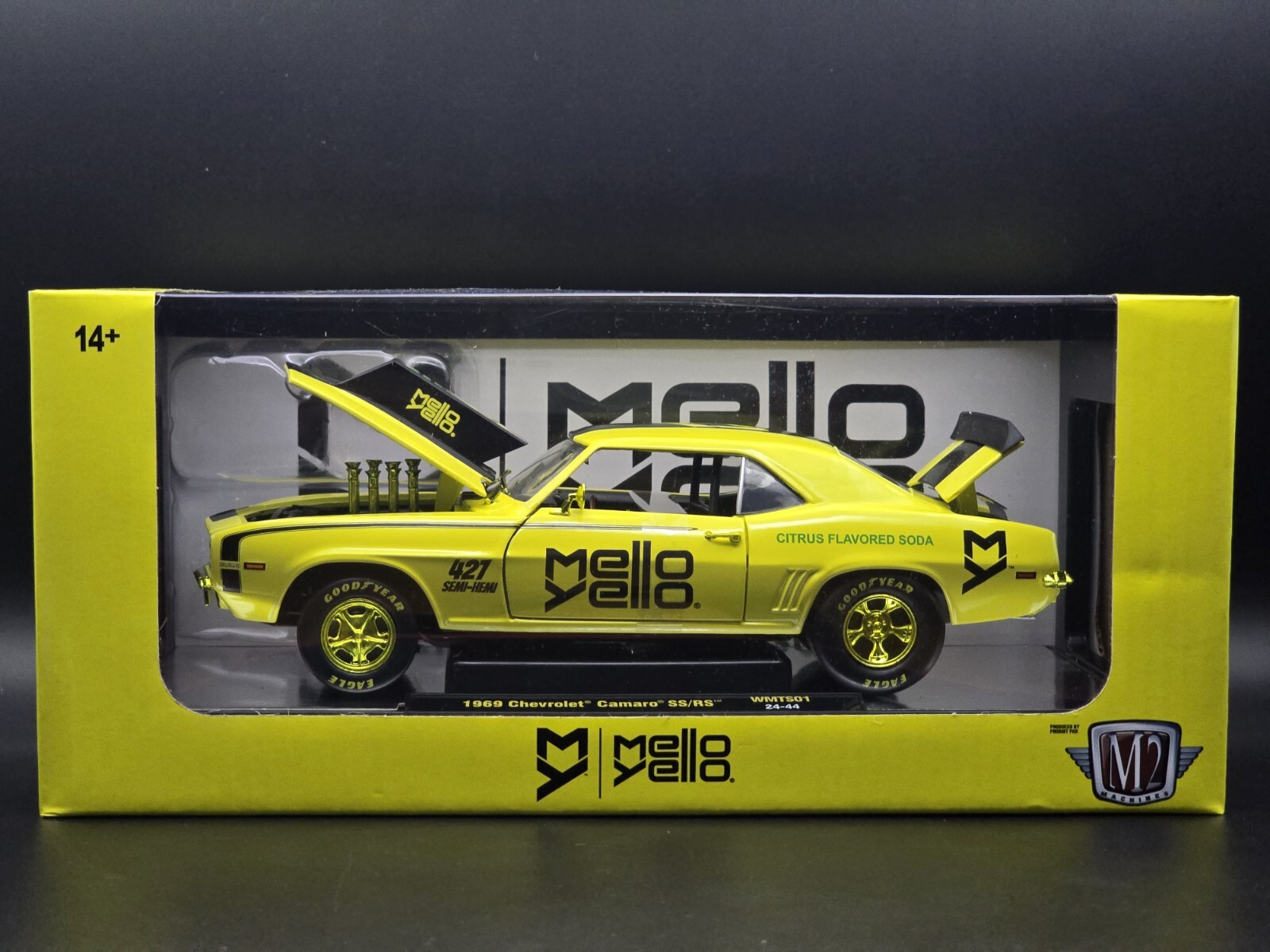 M2 Machines 1969 Chevy Camaro SS/RS Mello Yello 1:24 1/750 Chase Walmart 24-44