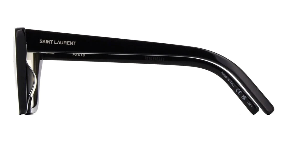 Saint Laurent Cateye Sunglasses SL 276 Mica 001 Shiny Black 53mm YSL Saint Laurent SL 276 Mica 001 New Wave Sunglasses for Women  main image 4