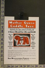 1930 TOY AD MOTHER GOOSE CUDDLE PRANCING PONY ERO MFG CHICAGO BILLY WHISKER TB01