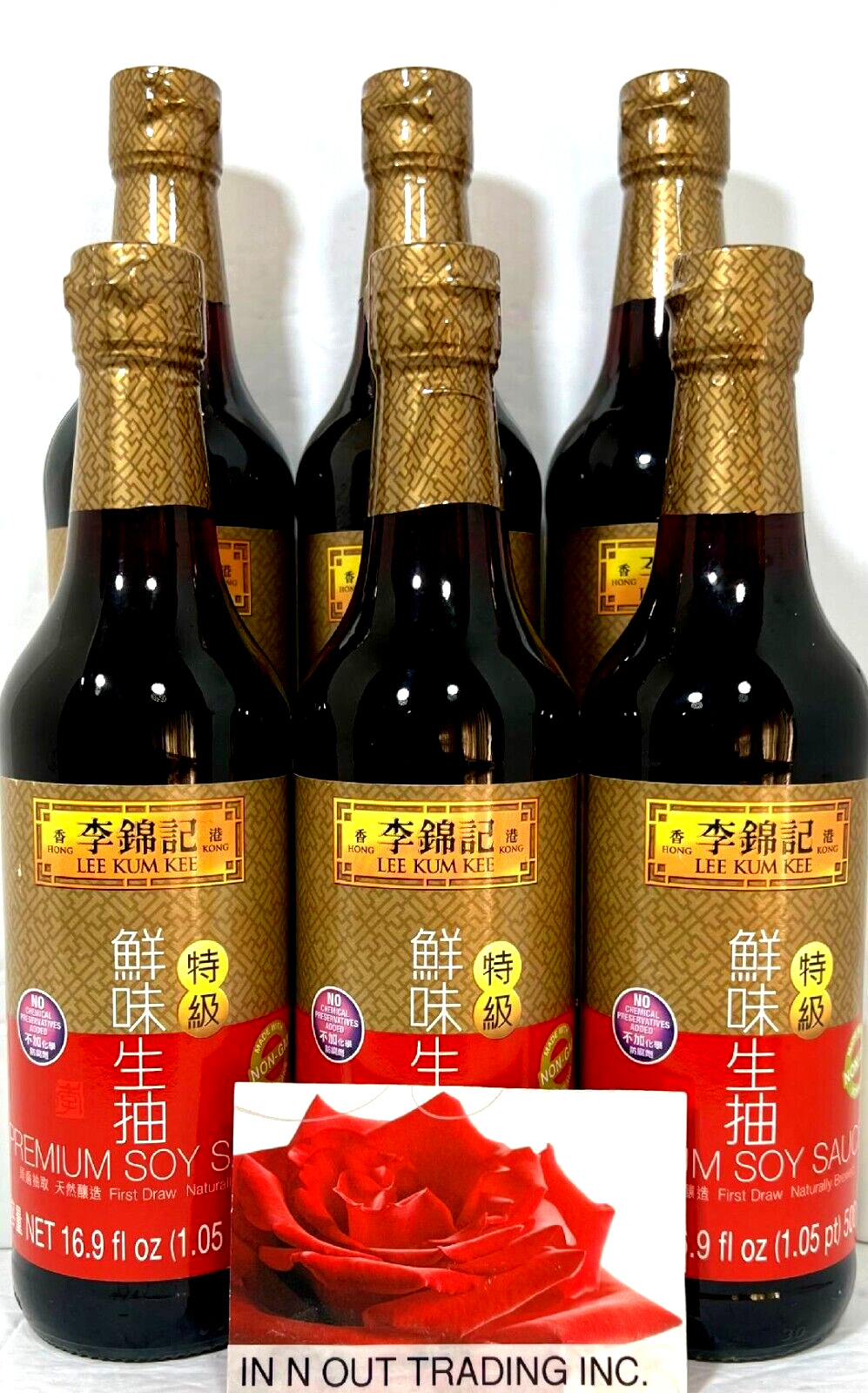 Lee Kum Kee Premium Soy Sauce 16.9 oz ( Pack of 6 )~Exp 10/21/2026