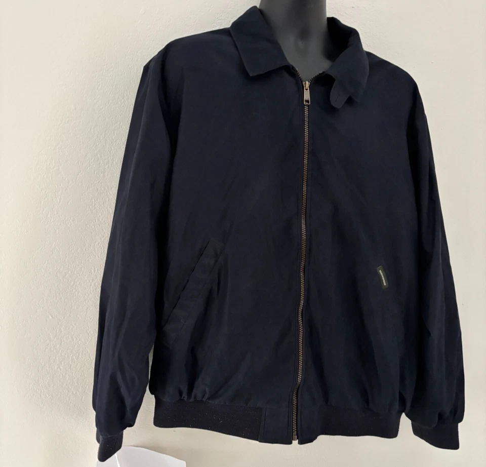 Chaqueta de golf de microfibra resistente a la intemperie para hombre talla grande negra bolsillos ligeros Foto 3 de 4