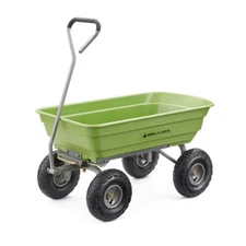 Gorilla Carts Poly Garden Dump Cart Camping Wagon, 600 Pound Capacity, Green