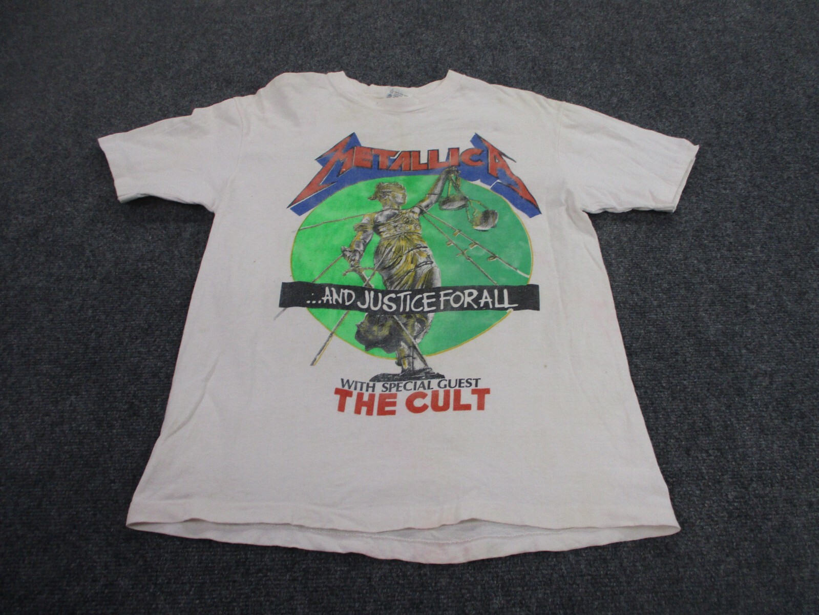 Vintage Metallica Shirt Men L The Cult Justice For All Graphic Band 1988 89 Tour