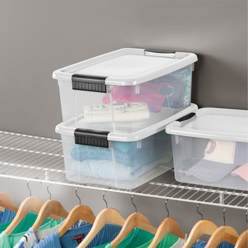 Sterilite Clear Plastic Stackable Storage Bin with Latching Lid - Picture 30 of 48