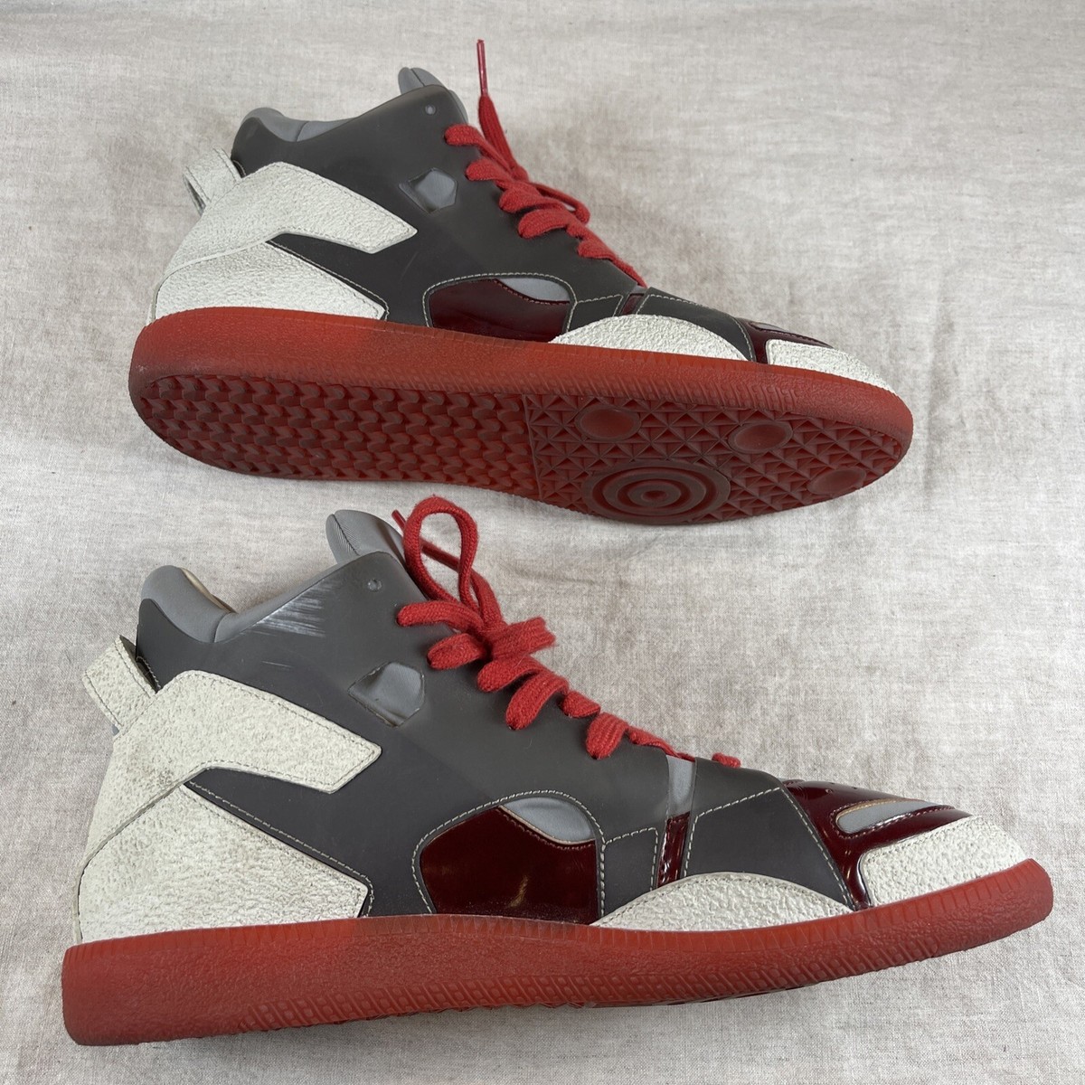 Maison Martin Margiela 22 Men's Red Leather and Neoprene Sneakers