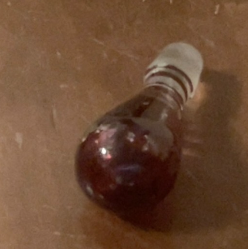 Vintage Small Ruby Red Glass Cut to Clear Stopper. Bavarian. 3" Long. - Picture 4 of 6
