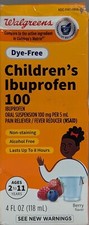 2 PACK- Walgreens Dye-Free Children's Ibuprofen 100mg, Berry, 4 oz. - EXP: 10/25