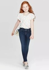 Cat Jack Girls Jeans Ultimate Stretch Skinny Adjustable Waist Size 12 Denim