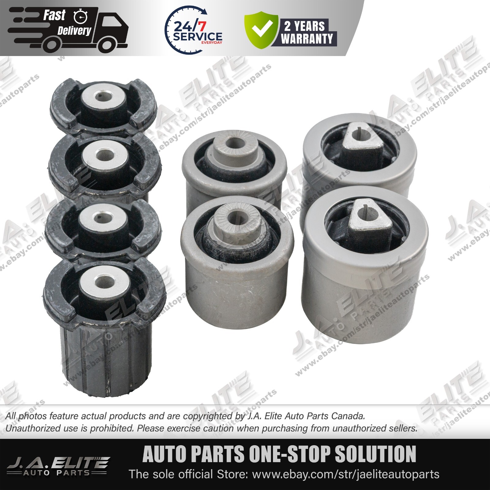 8pcs Front Upper & Lower Control Arm Bushing Kit fit Rolls Royce Phantom 2004-16