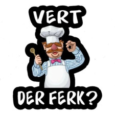 funny swedish chef vert der ferk vinyl 3" Sticker Waterproof 94
