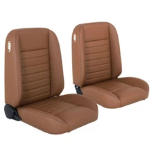 TMI Pro Classic Cruiser Collection Bucket Seats Saddle Brown With Brown Stitc...