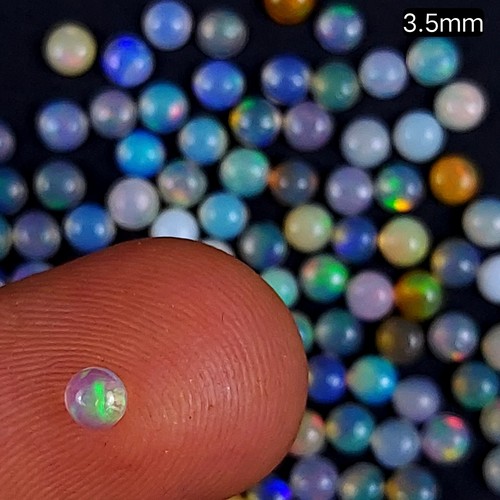 100Pcs 11Cts Natural Ethiopian Opal Round Cabochon Calibrated Gemstone3.5mm#7092 - Picture 3 of 9