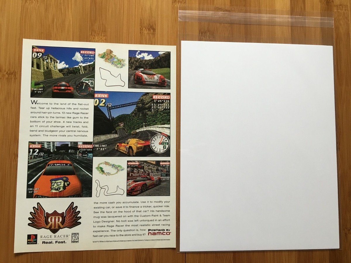 Ridge Racer PS1 Playstation 1 1996 Poster Ad Art Print Official