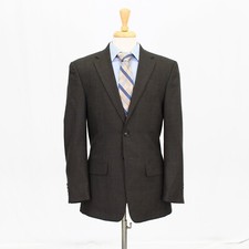 Jos. A. Bank 39R Brown Sport Coat Blazer Jacket Check 2B Wool