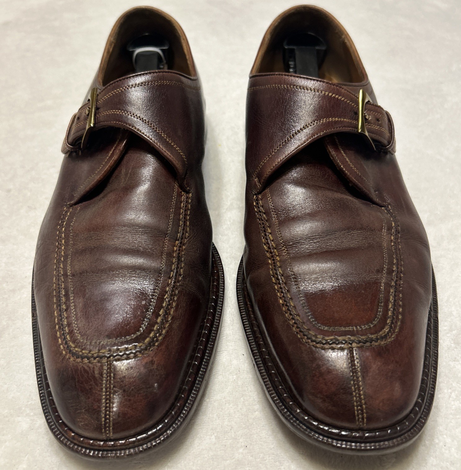 Mezlan Men’s Shoes Size 13 M Brown Monk Strap Leather Dress Shoes Loafers Spain