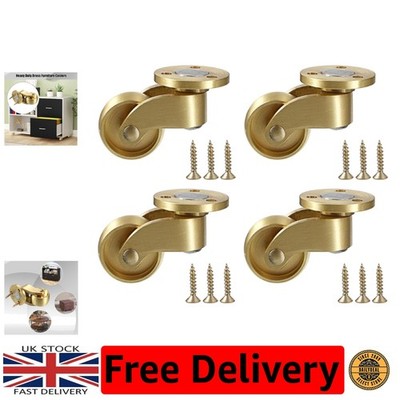 Universal Massiv Messing Rollen - 360° Lenkräder für Kleinmöbel, 4er Pack