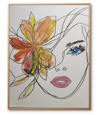 Lady Color Wash Original Abstract Modern Unique Bold Wall Art Acrylic  16X20