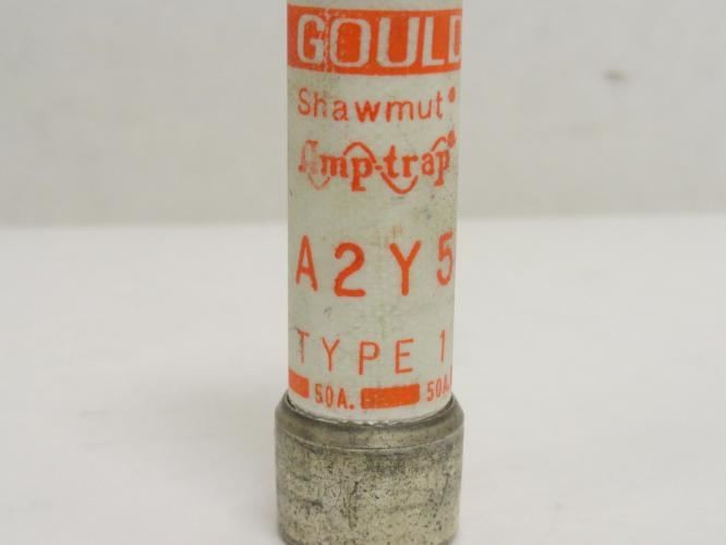 180708 Old-Stock; Gould A2Y50 Current Limiting; Ferrule Fuse 50A; 250VAC/500VDC
